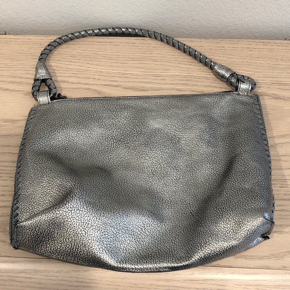 Silver Textured Shoulder Bag - Picture 2 of 6